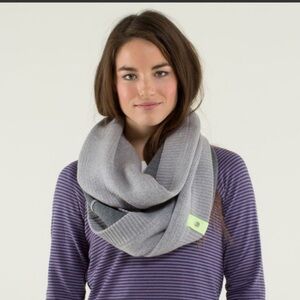 Lululemon Knit Happens Scarf in Heathered Grey Merino Wool